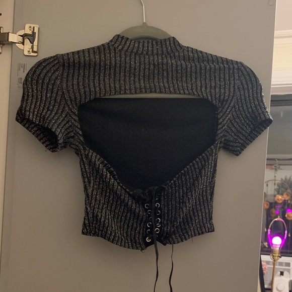 Tops - Black and Gray Women's Top